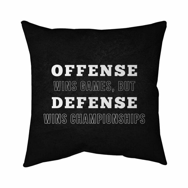 Begin Home Decor 26 x 26 in. Offense Wins Games-Double Sided Print Indoor Pillow 5541-2626-QU46